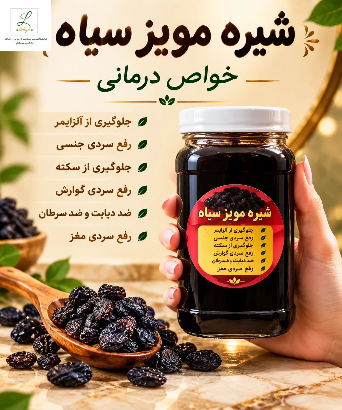 شیره مویز سیاه  صد درصد خالص وتقویتی  یک کیلویی