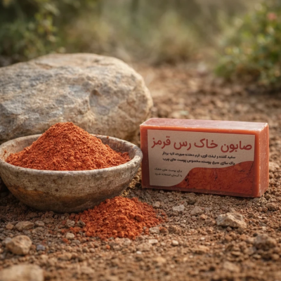 صابون  خاک رس ارگانیک و درمانی (  سم زدایی طبیعی پوست )  120 گرمی