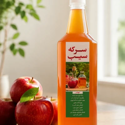سرکه سیب خانگی طبیعی (یک لیتری)