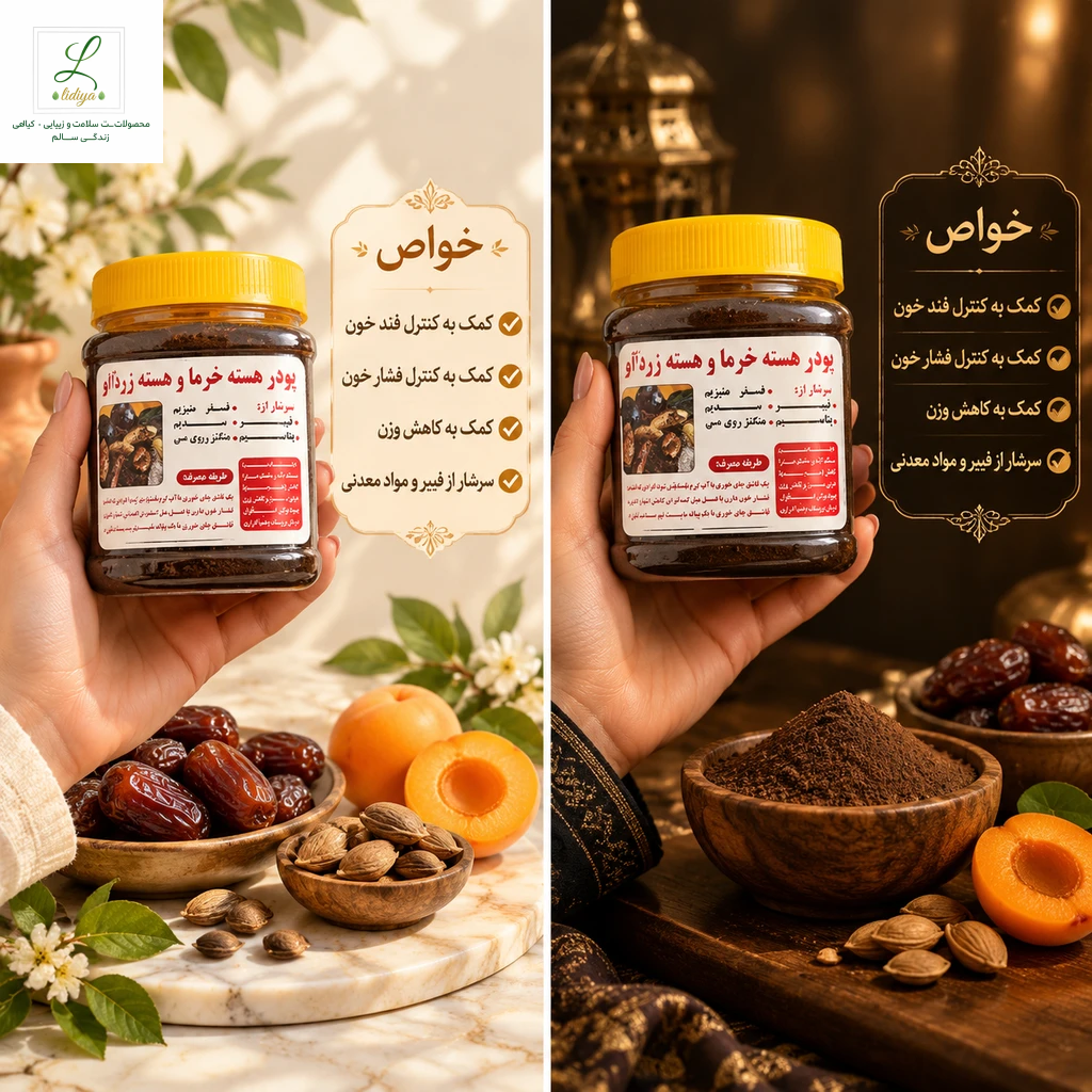 قهوه هسته خرما (دمنوش انرژی‌بخش، فاقد کافئین و سرشار از آنتی‌اکسیدان) پودر قهوه هسته خرما 100٪ خالص و رست‌شده